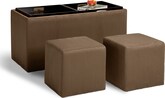 Living Room Furniture-Tiffany 3 Pc. Storage Ottoman with Trays