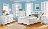 Bedroom Furniture-The Plantation Cove White Collection-Plantation Cove White Queen Bed