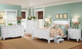 Bedroom Furniture-The Plantation Cove White Deluxe Collection-Plantation Cove White Deluxe Queen Bed