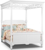 Bedroom Furniture-Plantation Cove White Canopy King Bed
