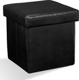 Living Room Furniture-Leigh Folding Cube Ottoman