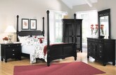 Bedroom Furniture-The Plantation Cove Black Poster Collection-Plantation Cove Black Poster Queen Bed