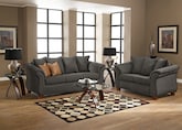 Living Room Furniture-The Adrian Graphite Collection-Adrian Graphite Sofa