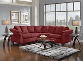 New Sectional - Furniture.com - The Adrian Red II Living Room Collection