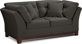 Living Room Furniture-Solace Gray Loveseat