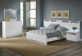 Bedroom Furniture-Bally White II 5 Pc. King Wall Bedroom