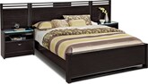 Bedroom Furniture-Bally Espresso II Queen Wall Bed