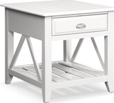 Accent and Occasional Furniture-Plantation Cove Coastal White End Table
