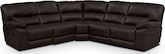 Living Room Furniture-Wyoming Godiva 3 Pc. Reclining Sectional