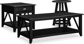 Accent and Occasional Furniture-The Plantation Cove Coastal Black Collection-Plantation Cove Coastal Black Cocktail Table