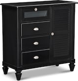 Bedroom Furniture-Charleston Bay Black Media Chest