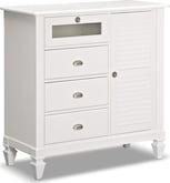 Bedroom Furniture-Charleston Bay White Media Chest