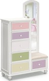 Kids Furniture-Colorworks White Tall Chest & Mirror