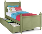 Seaside Green Twin Bed with Trundle