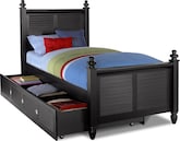 Seaside Black Full Bed with Trundle