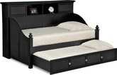 Seaside Black II Bookcase Daybed with Trundle
