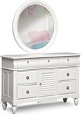 Kids Furniture-Seaside White Dresser & Mirror