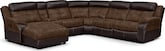 Living Room Furniture-Frontier 6 Pc. Power Reclining Sectional (Reverse)