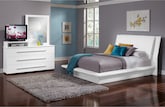 Bedroom Furniture-Dimora White 5 Pc. King Bedroom
