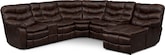 Living Room Furniture-Baretta 5 Pc. Power Reclining Sectional