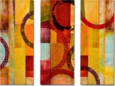 Abstract Red Circle 3 Pc. Canvas Print