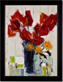 Red Floral Framed Print