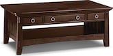 Arts & Crafts Dark Cocktail Table with Shelf