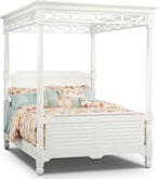 Plantation Cove White Canopy Queen Bed