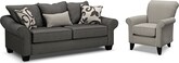 Colette 2 Pc. Full Sleeper Living Room w/ Accent Chair