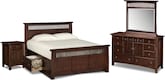 Arts & Crafts Dark Storage 6 Pc. Queen Storage Bedroom