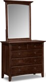 Arts & Crafts Dark Media Dresser & Mirror