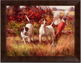 Dogs with Pheasant Framed Print