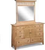 Arts & Crafts Light Dresser & Mirror
