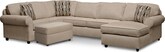 Monarch II 3 Pc. Sectional and Ottoman