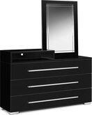 Dimora Black Dresser & Mirror with Deck