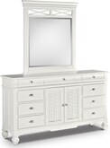 Plantation Cove White Dresser & Mirror