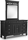Plantation Cove Black Dresser & Mirror