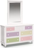 Colorworks White Dresser & Mirror