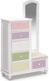 Colorworks White Tall Chest & Mirror