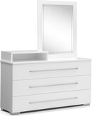 Dimora White Dresser & Mirror with Deck