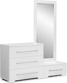 Dimora White Dressing Dresser & Mirror with Step