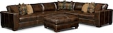 Montez 4 Pc. Sectional and Cocktail Ottoman