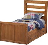 Alpine Panel Full Bed w/ 2-Drawer Storage