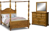 Carlyle Oak Canopy 6 Pc. Queen Bedroom