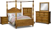 Carlyle Oak Canopy 7 Pc. Queen Bedroom
