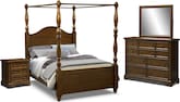Carlyle Rustic Canopy 7 Pc. King Bedroom