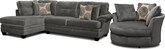 Cordoba Gray II 2 Pc. Sectional (Reverse) and Swivel Chair
