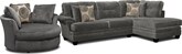 Cordoba Gray II 2 Pc. Sectional and Swivel Chair