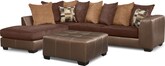 Montero 2 Pc. Sectional (Reverse) and Cocktail Ottoman