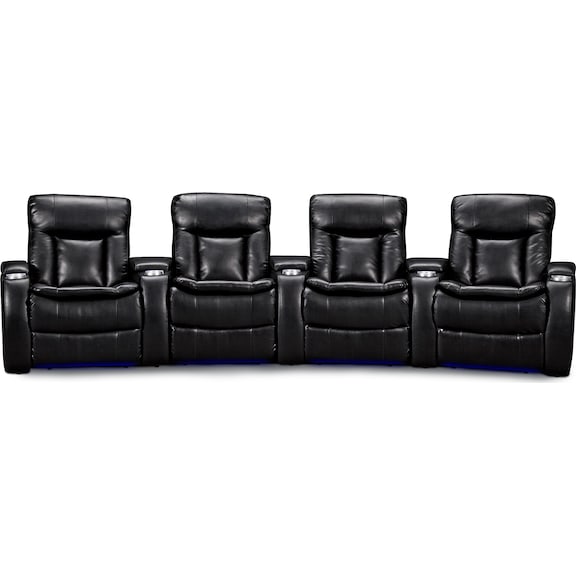 Living Room Furniture - Larson 4 Pc. Power Reclining Home Theater Sectional